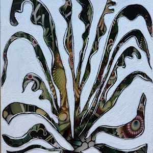 Floral Green Light Sculpture by Tina Psoinos 