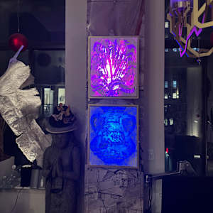 Vessel Pink Light Sculpture by Tina Psoinos 