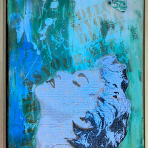 Madonna Green Express Yourself_21.5x17.5x4 by Tina Psoinos, Image 6.