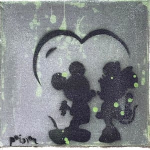 Mickey meets Minnie_ beads minis by Tina Psoinos  Image: Mickey meets Minnie (beads)_heART Green_SOLD