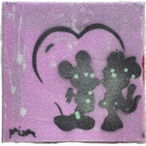 Mickey meets Minnie_ beads minis by Tina Psoinos  Image: Mickey meets Minnie (beads)_heART Pink