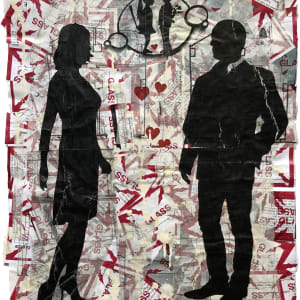 heARTs on paper by Tina Psoinos  Image: Couple Fragile thinking of Banksy Boy Meets Girl