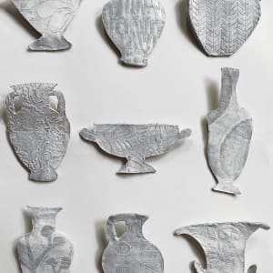 Greek Ceramic Vessels set of 9 by Tina Psoinos  Image: Greek Ceramic Vessels set of 9