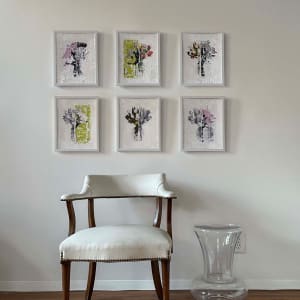 Floral Bouquet 1+4 by Tina Psoinos  Image: in situ w/ simple white frame