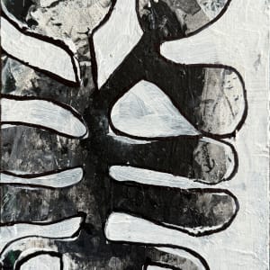 in Full Bloom 3 Tulips (on wood black) by Tina Psoinos  Image: Black + White In Full Bloom