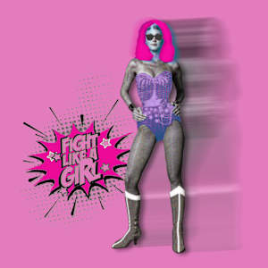 Wonder Woman  x Pink_25, 8x8 by Tina Psoinos