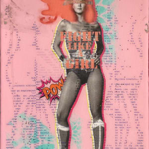 Wonder Woman 12x8_Coral on Turquoise by Tina Psoinos 