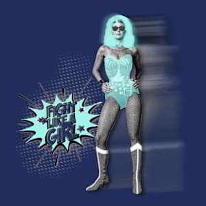 Wonder Woman  x Turquoise_25, 8x8 by Tina Psoinos 