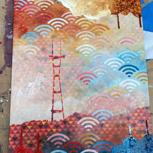 The City Shimmers in the Fog by Heather Robinson 