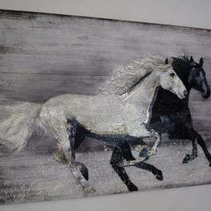 Into the Wind - horses by Sabrina Frey 