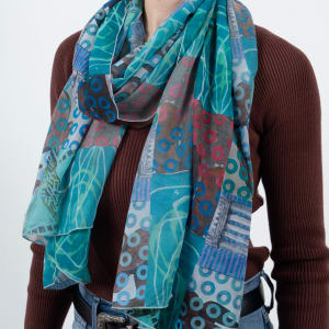 Scarf (Blue Green) by Hollie Heller 