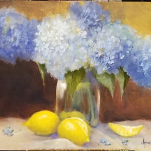 Hydrangeas and Lemons by Donna Pate