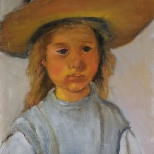 Child in a Straw Hat, Honoring Mary Cassatt by Donna Pate