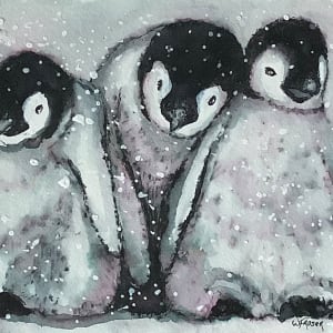 Baby Penguins by Wanda Fraser