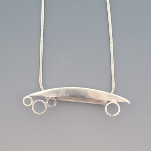 Sterling Half Moon with Rings Necklace by Susan Baez