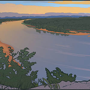 Ferry Bluff Up River (Unframed print) by John Miller