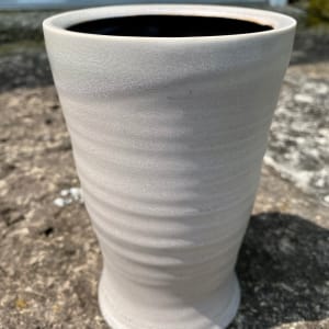 Grey Vase with Ridges by Carol Naughton
