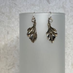 Vintage Silvertone Leaf Earrings by Luann Roberts Smith