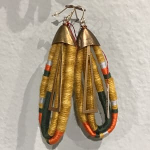 Yellow Onion Dyed Earrings by Jennifer Triolo