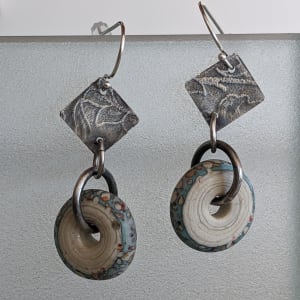 Silver/Blue Earrings by Susan Baez, Image 2.