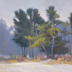Whispering White Pines (Framed original) by Jan Norsetter