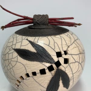 Dragonfly Pot with Lid by Joe Clark