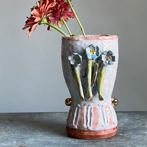 Vase with Applied Flowers I by Alyssa Martz