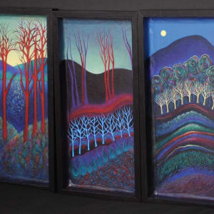 Twilight Tapestry (Framed original) by Nancy Giffey 