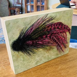 Purple Buford Musky Fly Watercolor Painting (Waxed) by Katherine J Ford  Image: Waxed Watercolor Painting of Purple Buford  Musky Fly 