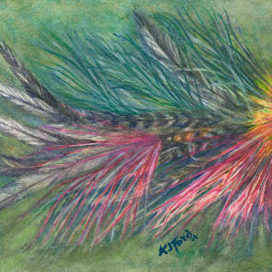 The Pause Watercolor Musky Fly Painting by Katherine J Ford