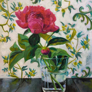 Peony and Wallpaper