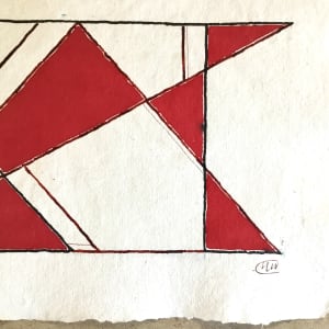 Red ink drawing (Geometric) by Marina Marinopoulos 