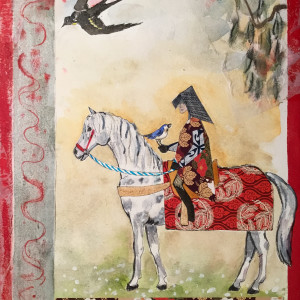 Boy on horse with birds by Marina Marinopoulos