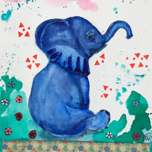 Blue elephants x 2 by Marina Marinopoulos 