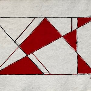 Red ink drawing (Geometric) by Marina Marinopoulos