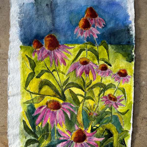 Echinacea diptych by Marina Marinopoulos 