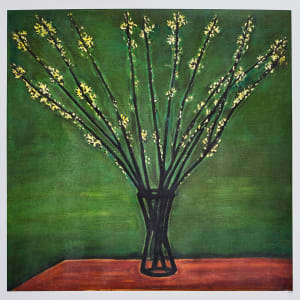 常玉限量版畫 - 瓶花 (綠) Flowers in Vase by 常玉 Sanyu 