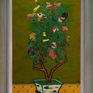 常玉限量版畫 -  含華吐瑞 Life of Flowering and Fruit Plant with a Green Ground by 常玉 Sanyu