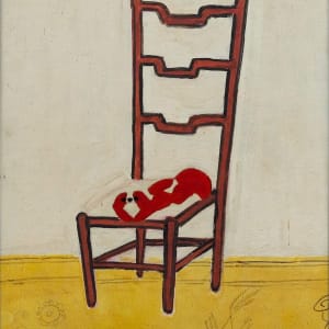 (90/200) 常玉版畫 趴在椅子上的北京狗 Pekinese on a Chair by 常玉 Sanyu 