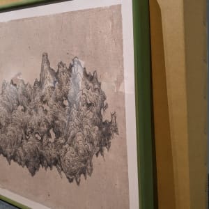 皺漏奇石圖 Crumpled, Perforated Rare Stone by 白雨 Bai Yu 