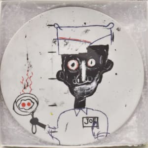 巴斯奇亞"Eyes and Eggs"瓷盤 Basquiat "Eyes and Eggs" plate by Jean-Michel Basquiat 