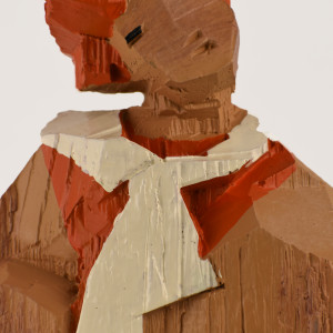 No. 60376 人間系列─彩繪木雕 by 朱銘 