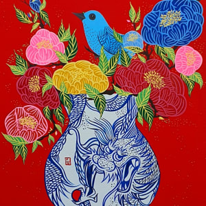 瓶中希冀與青鳥 Hope in Pottery (Blue Bird) by 金敏珠 KIM Min Su