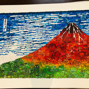 17/36 - 浮世繪-紅富士山：凱風快晴《富嶽三十六景》Red Fuji: Fine Wind, Clear Morning -99 Lucky Charms by 佐垣慶多 SAGAKI Keita 