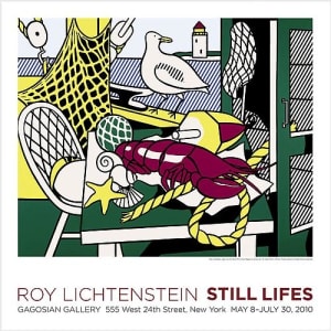 李欽斯坦 2010 年 龍蝦靜物 海報 Still Lifes Poster with Lobster by Roy Lichtenstein