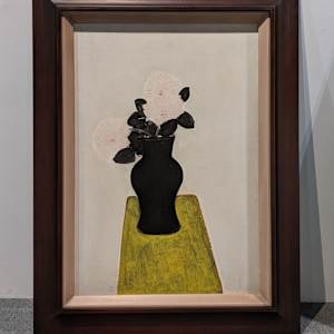 常玉限量版畫 - 黑瓶與菊花 Chrysanthemums in a Black Vase by 常玉 Sanyu 