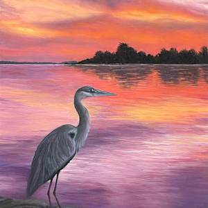 Sunset Heron by Barbara Teusink, Image 1.