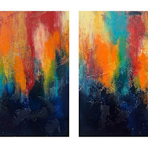 Sunset over the Trees (Diptych) by Jen Sterling, Image 1.