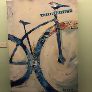 Blue Mountain Bike and Bird by Shelli Walters 