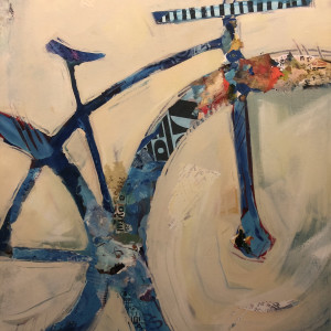 Blue Mountain Bike and Bird by Shelli Walters 